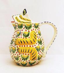 ceramic-pottery-water-pitcher-majolica-talavera-frog-shape-hand-painted-guanajuato-mexico