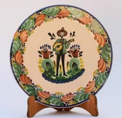 mexican-decorative-plate-catrina-motives-halloween-day-of-dead-ceramic-hand-made-mexico-catrin-guitar