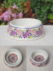 mexican-pottery-ceramic-dog-bowl-hand-painted-purple-majolica-hand-made-mexico-2