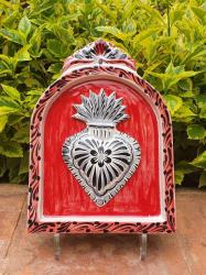 mexican-pottery-home-decor-majolica-mexico-red-blue-heart-altarpiece-wall
