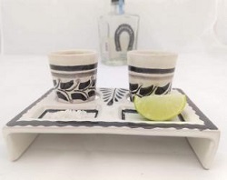 mexican-tequila-vase-shot-ceramic-hand-made-golk-art-amazon-majolica-set-black-guanajuato-mexico