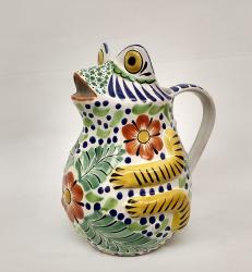 mexican-water-jar-pottery-frog-ceramic-majolica-hand-made-mexico-tableware-talavera