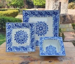 mexico-ceramic-square-dish-set-blue-flower-collection-talavera-majolica-made-in-mexico-tableware