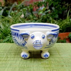 piggy-molcajete-saucer-bowl-feets-farm-handcrafts-handmade-mexico-blue-talavera