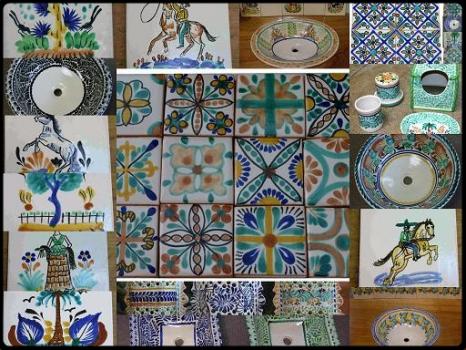 mexican ceramic mexican potttery folk art talavera Gorky Gonzalez Tiles & Sink<br>Catalogue