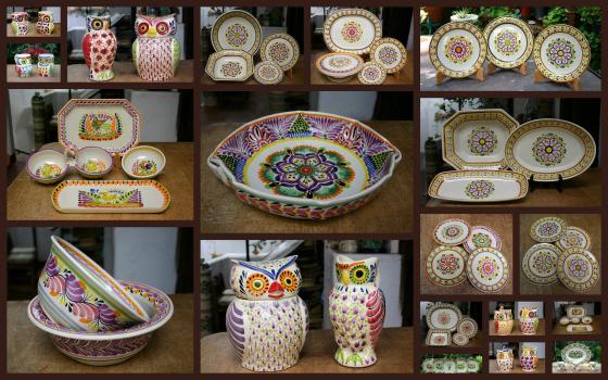 mexican ceramic mexican potttery folk art talavera Gorky Gonzalez Purple<br>Collection