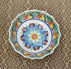 200502-24-01+mexican+bowl+ceramic+hand+thrown+folk+art+mexico+dinnerware+flower+motive