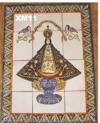 ceramica mexicana pintada a mano majolica talavera libre de plomo Mural de Azulejos<br>Virgen de San Juan