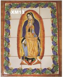 ceramica mexicana pintada a mano majolica talavera libre de plomo Mural de Azulejos<br>Virgen de Guadalupe