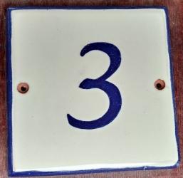 ceramica mexicana pintada a mano majolica talavera libre de plomo Azulejo con Numero 3