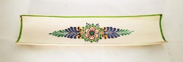 ceramica mexicana pintada a mano majolica talavera libre de plomo Canoa con Flor