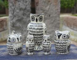 black-owl-mexican-ceramics-crafted-art-majolica-sugar-creamer-table-decor-farm-gifts