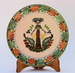 ceramic-plates-tableware-halloween-decorations-mexican-traditions-national-award-hand-made-mexico-catrina