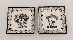 ceramic-tapas-plates-catrina-catrin-motives-majolica-hand-painted-halloween-decorations-mexican-traditions