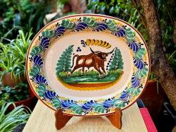 longhorn-bull-rodeo-semi-oval-platter-tray-ceramics-handmade-mexico