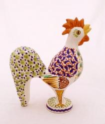 mexican-ceramic-rooster-figure-multicolors-hand-made-mexico-majolica-gorky-talavera