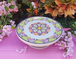 mexican-ceramics-cake-base-handt-hrown-folk-art-majolica-talavera-purple