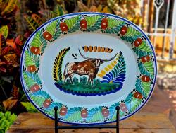 mexican-ceramics-longhorn-decks-oval-platters-wall-serving-table-gifts-rodeo-1