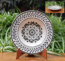 mexican-ceramics-pasta-cereal-soup-cereal-flower-flat-bowl-black-and-white-2