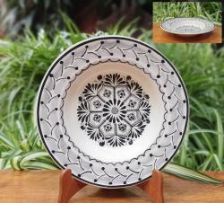 mexican-ceramics-pasta-cereal-soup-cereal-flower-flat-bowl-black-and-white-3