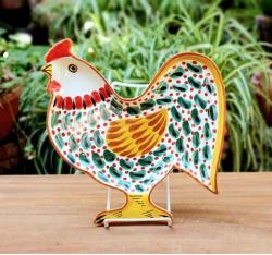 mexican-ceramics-rooster-snack-plate-colors-table-farm