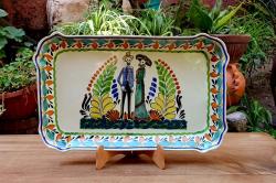 mexican-ceramics-wedding-catrina-skeleton-rectangular-platter-hallowen-day-art