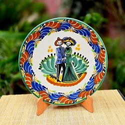 mexican-plates-catrina-couple-halloween-decor-skeleton-dayofdead-diademuertos-dinning-dinnerware