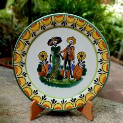 mexican-plates-catrina-couple-halloween-skeletons-couple-gift-museum-handcrafts