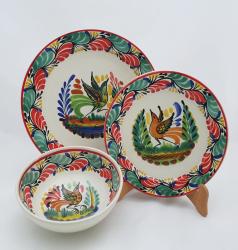 mexico-ceramic-dish-set-bird-christmas-collection-talavera-majolica-made-in-mexico-tableware
