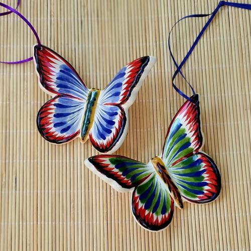 christmas-ornaments-butterfly-ceramics-crafts-tree-decor-gifts-mexico-colors