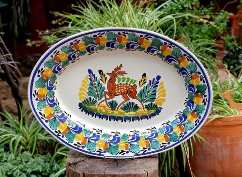 mexican-ceramics-deer-oval-platter-tabledecor-mayolica-mexico-wedding