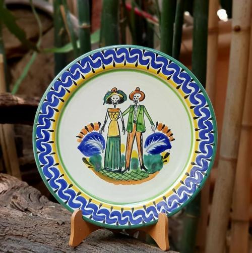 mexican-plates-catrina-wedding-halloween-skeletons-couple-gift-museum-handcrafts